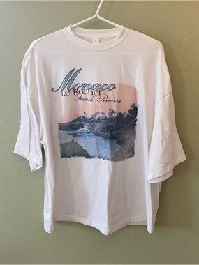 Small Monaco Le Rocher White Graphic Tee